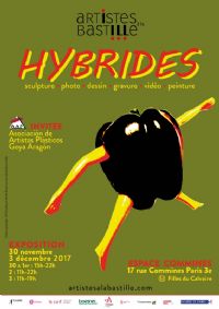 Exposition « Hybrides » d’Artistes à la Bastille. Du 30 novembre au 3 décembre 2017 à PARIS03. Paris.  15H00
